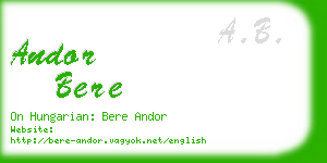 andor bere business card